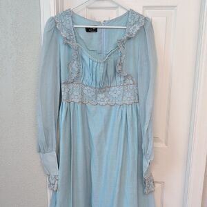 Gunne Sax Light Blue Maxi Dress
